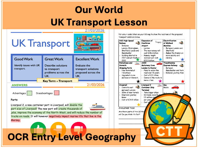 OCR Entry Level Geography - Our World - UK Transport Lesson