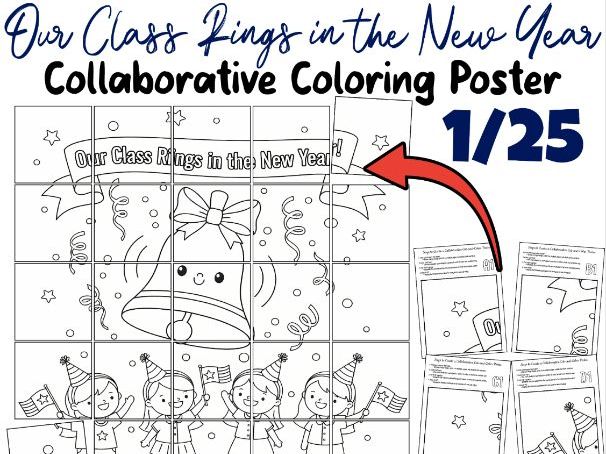Our Class Rings in the New Year Collaborative Poster | January Classroom Activity