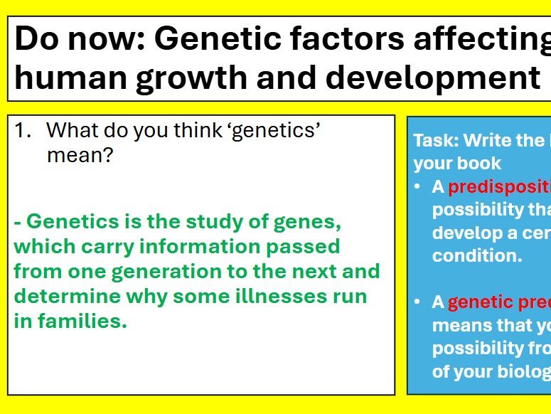 AAQ Level 3 Health and Social Care Unit 1 Human Lifespan LESSON8