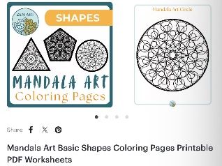 Mandala Art Basic Shapes Coloring Pages Printable PDF Worksheets