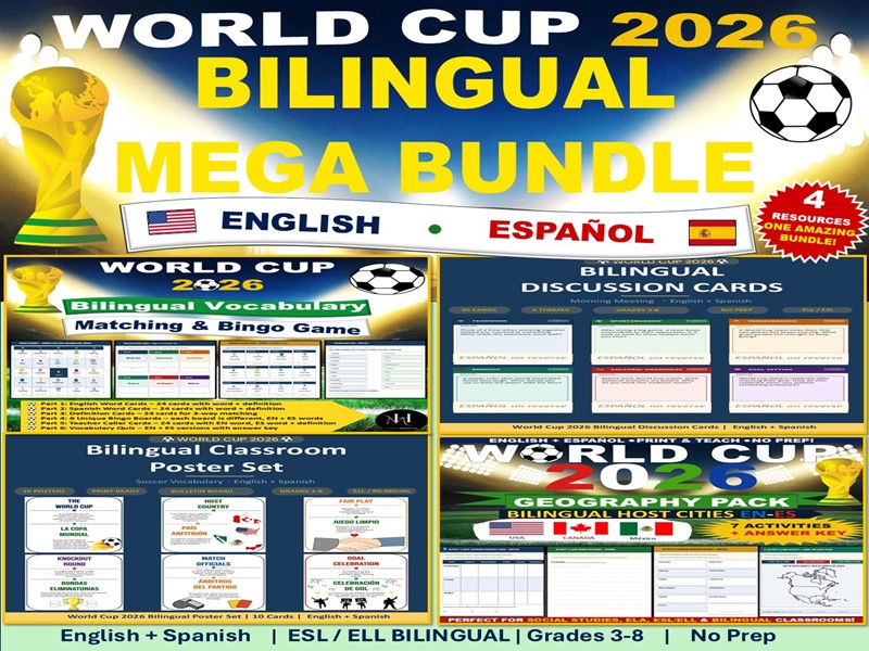 World Cup 2026 Bilingual Mega Bundle | English-Spanish Geography, Vocabulary