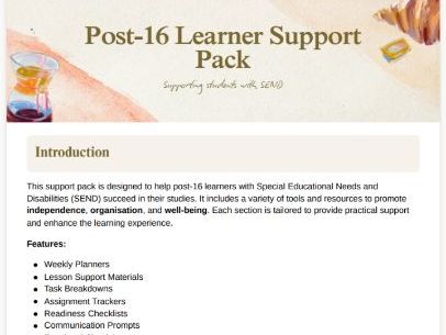 SEND, FE & College Support Printable's