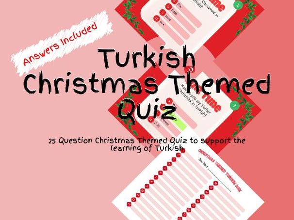Turkish Christmas Themed Quiz Game Activity