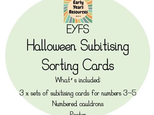 EYFS Halloween Subitising Sorting Cards