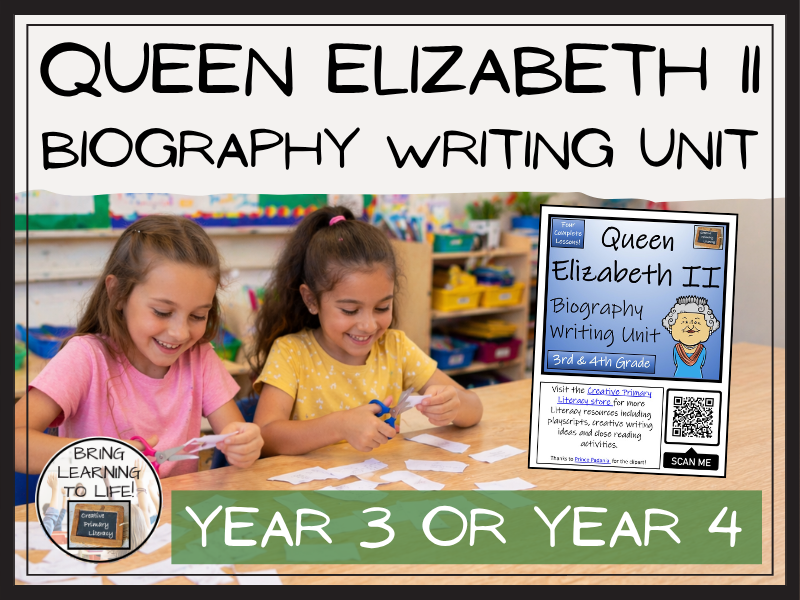Queen Elizabeth II Biography Writing Unit | Year 3 or Year 4