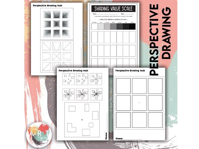 Perspective Drawing exercise worksheets