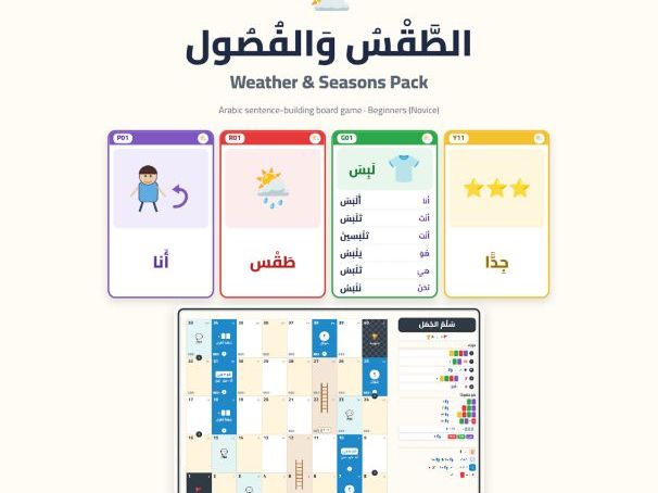 Arabic Weather & Seasons Sentence-Building Game