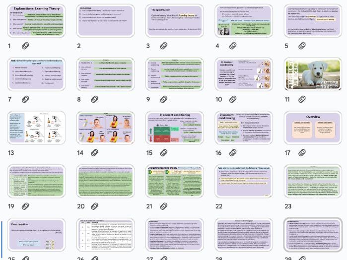 AQA Psychology Learning Theory of Attachment NEW 2025 Specification