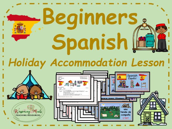 Spanish Holiday Accommodation Lesson and Resources