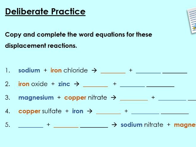Metal displacement reactions - KS3 Activate lesson