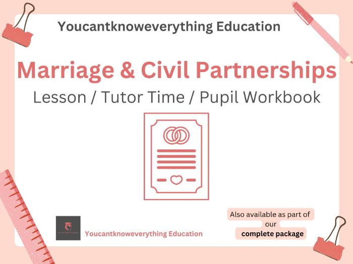 Marriage & Civil Partnerships Lesson