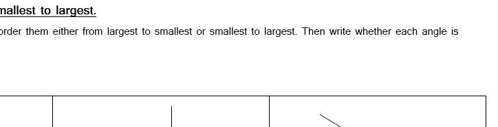 Ordering angles worksheet KS2