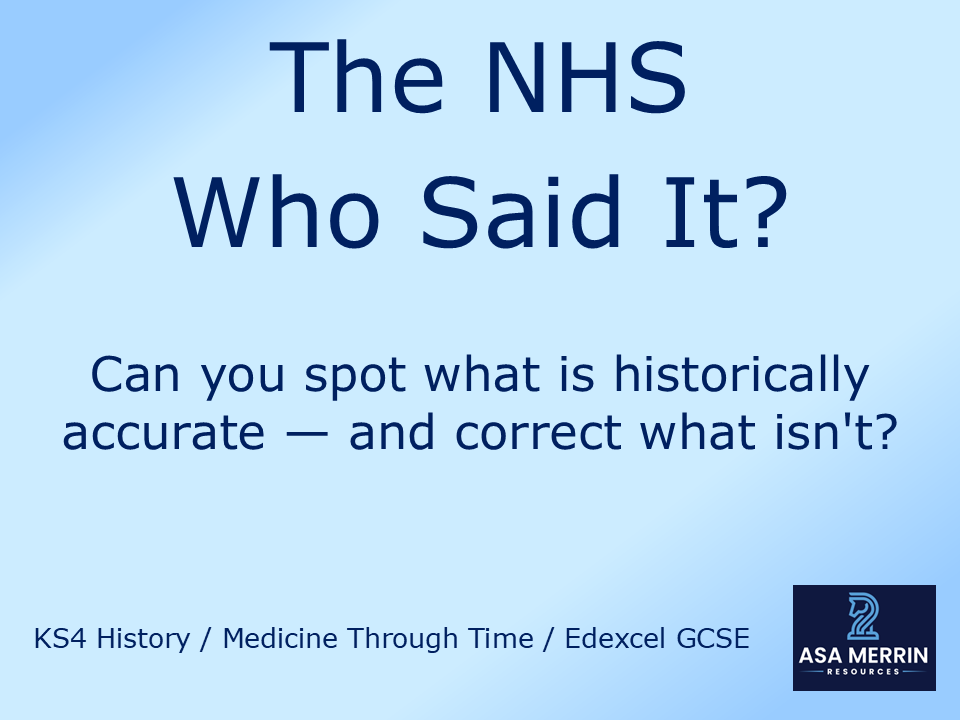GCSE Medicine Through Time | Modern | NHS | Free Revision Worksheet