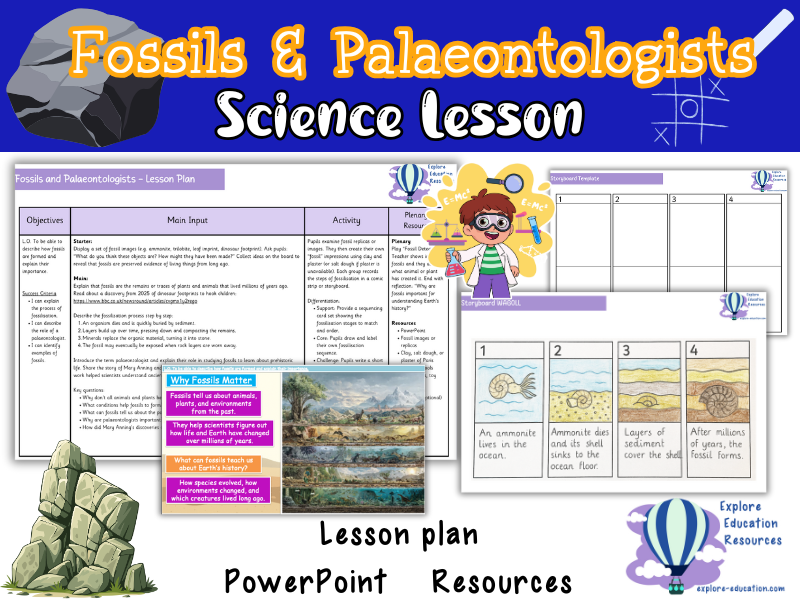 Fossils and Palaeontologists - KS2 Science Lesson - Outstanding Lesson Plan Pack