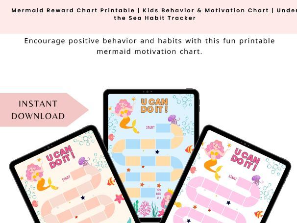 Mermaid Reward Chart Printable | Kids Behavior & Motivation Chart