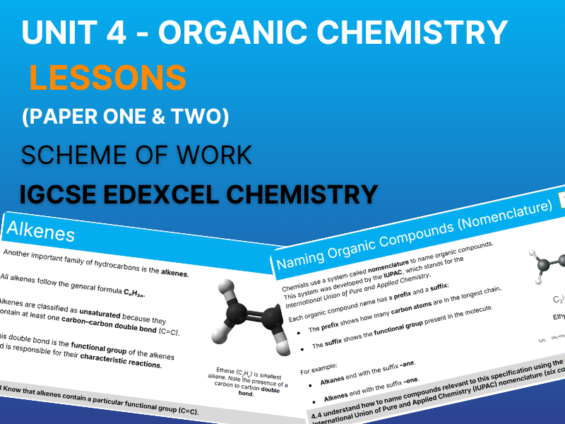 IGCSE Chemistry – Unit 4: Organic Chemistry, Lesson Presentations - Edexcel