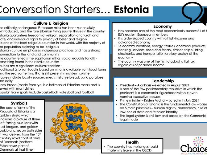 Fact Sheet – Estonia - Conversation Starters - Key Information
