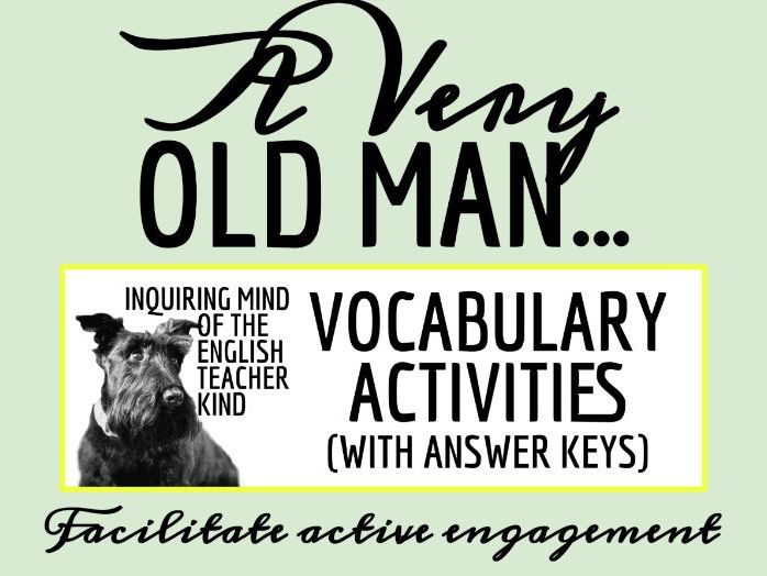 "A Very Old Man with Enormous Wings" by Gabriel Garcia Marquez Vocabulary Games