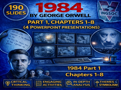 1984 by George Orwell Part 1 Chapters 1-8 PPTs | Lesson Slides & Activities