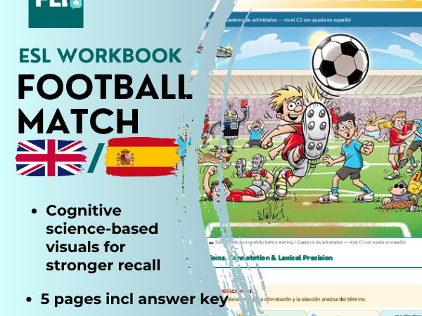 Football  ESL Picture Description Workbook | C1 English + Spanish