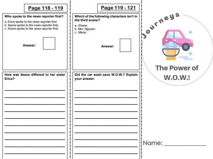 The Power of W.O.W.! Grade 4 Journeys Teaching Resources