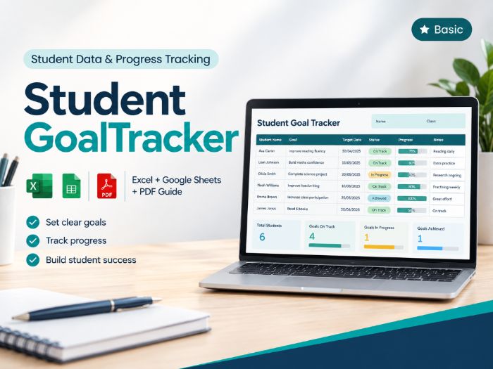 Student Goal Tracker | Excel & Google Sheets