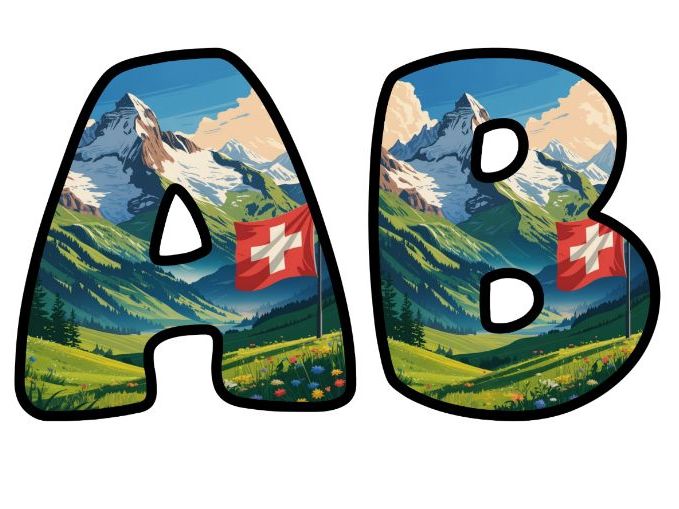 Swiss Mountain Range Alphabet Letters | Classroom Display, A-Z 0-9 and Signs