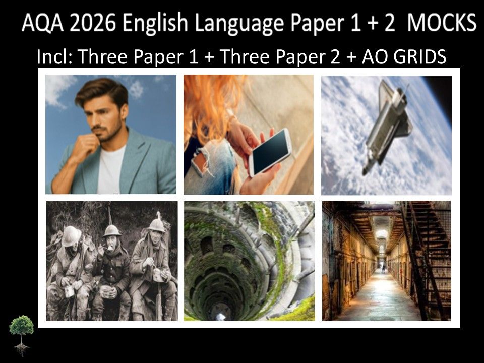 Six AQA 2026 GCSE English Language Paper 1 & 2 Mocks | AO Grids