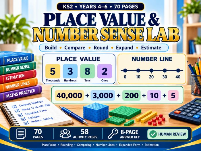 Place Value & Number Sense Lab | KS2 Years 4–6 | 70 Pages