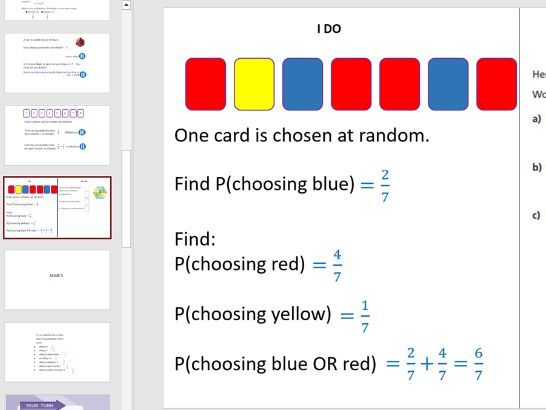 Find probabilities using equally likely outcomes