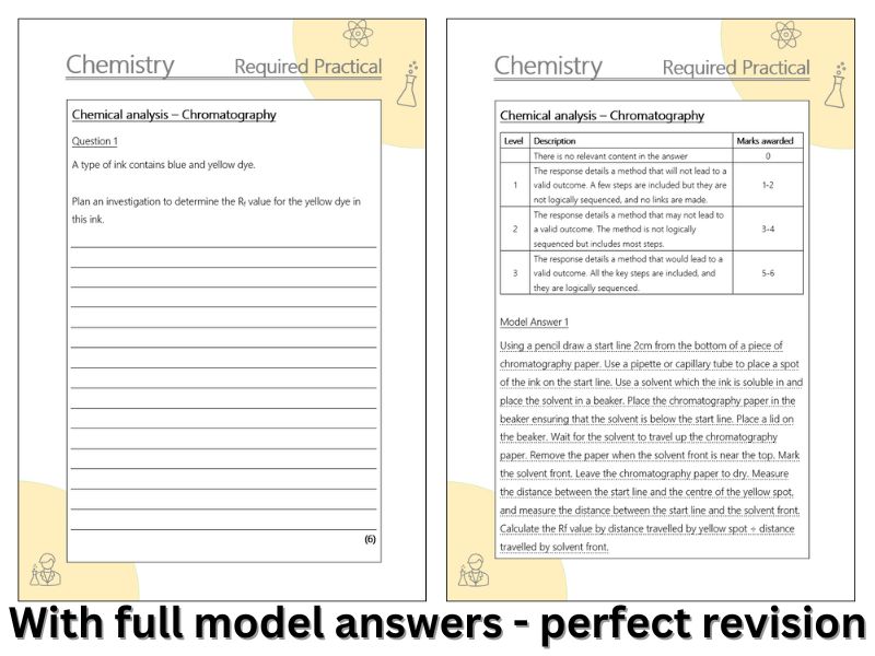 AQA Chromatography Required practical extended response Q&A