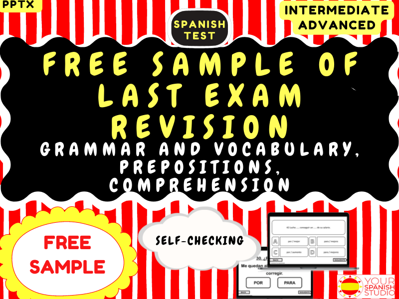 FREE SAMPLE OF SPANISH TESTS 6 QUIZZES LAST EXAM REVISION NO PREP HIGH free-sample-of-spanish-tests-6-quizzes-last-exam-revision-no-prep-high