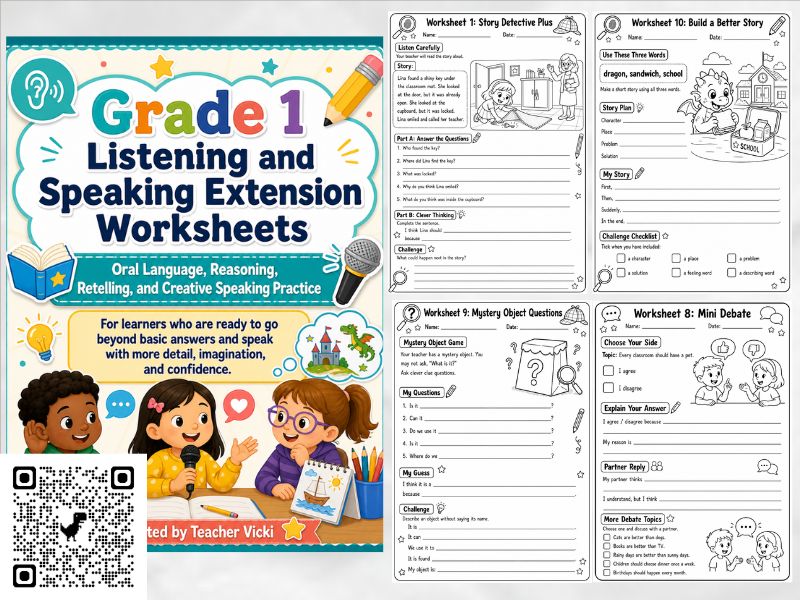 Grade 1 Listening and Speaking Extension Worksheets