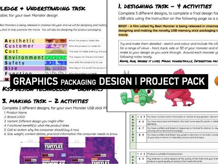 GRAPHIC DESIGN Packaging Design Booklet KS3 DT Teaching Resources