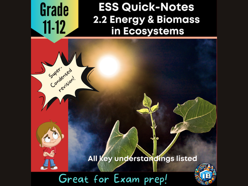IB DP ESS 2.2: Energy & Biomass Condensed Revision Outline 2026