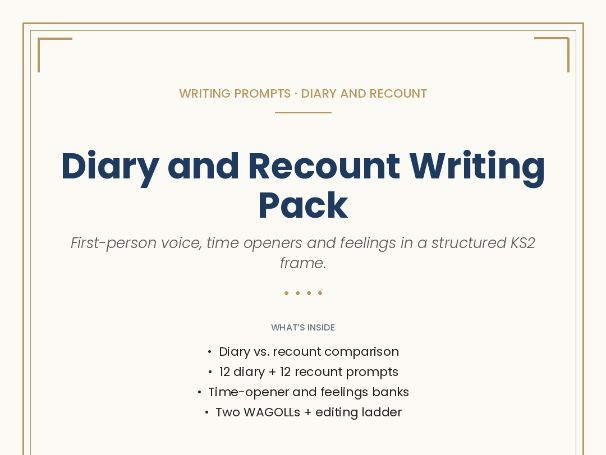Diary and Recount Writing Pack