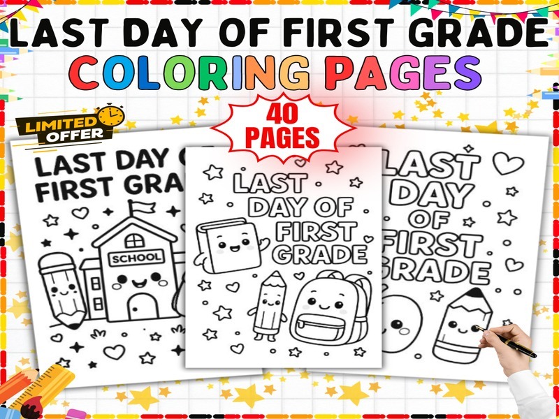 End of Year Coloring Pages | 40 Last Day of School Coloring Sheets 1st Grade