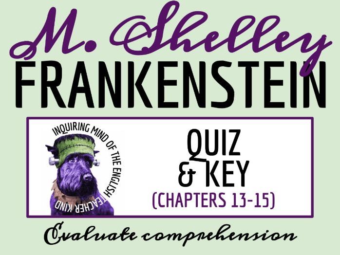 Frankenstein Chapters 13, 14, and 15 Quiz and Answer Key | Guided Reading Worksheet