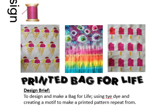 KS3 Textiles Printed Bag for Life