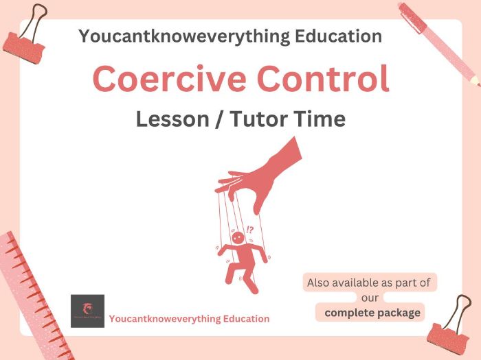 Coercive Controlling Relationships PSHE