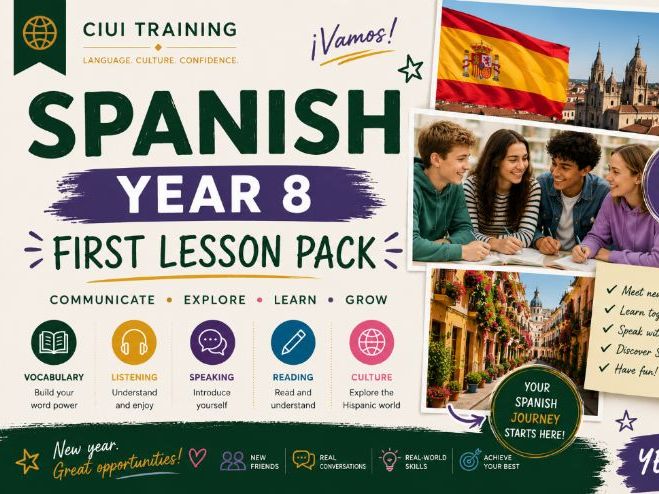 Spanish First Lesson of the Year | Year 8 (KS3) | Back to School | Complete No Prep Lesson Pack