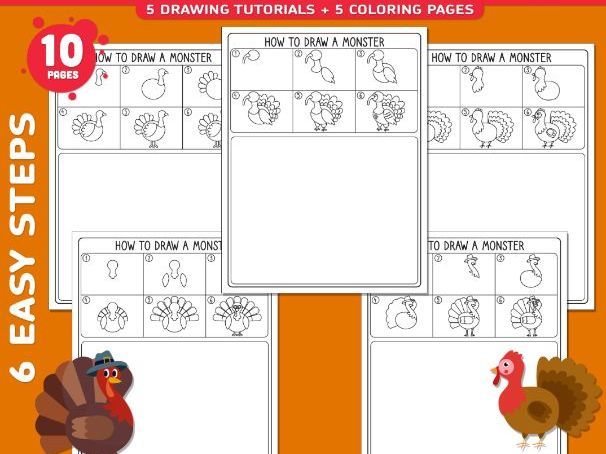 How to Draw a Turkey, Thanksgiving Directed Drawing