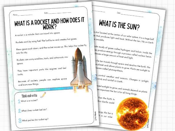 Space Reading Comprehension (Nonfiction, 2 Levels) | ESL Science KS2