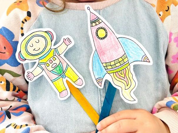 Space Puppets Colour-In Activity
