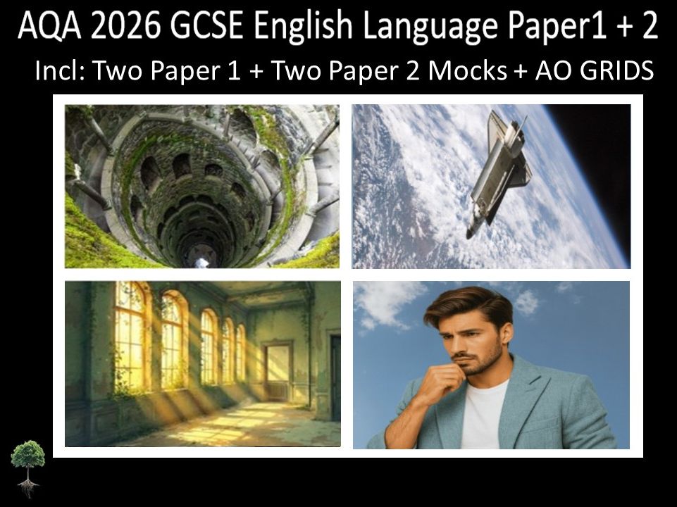 Four AQA 2026 GCSE English Language Paper 1 & 2 Mocks | AO Grids