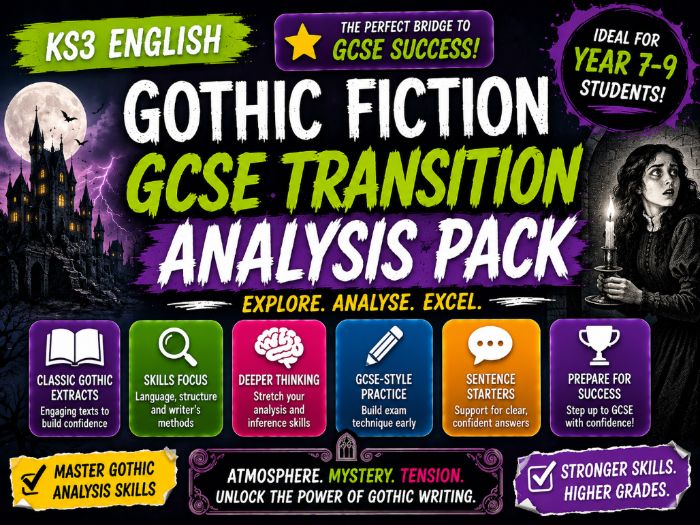 KS3 English - Gothic Fiction - GCSE Transition Analysis Pack