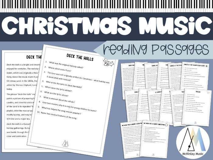Christmas Music Reading Passages & Questions