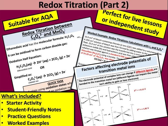 AQA Redox Titrations (Part 2)