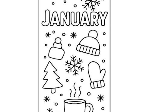 Bundle of Months of the Year Bookmark template Coloring Sheets