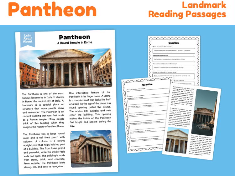 Pantheon Reading Comprehension | Rome Landmark Passages & Questions